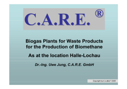 Biogas Plants for Waste Products for the Production of