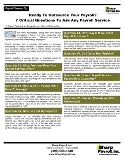 Sharp Payroll Report - 7 Critical Questions To Ask Any Payroll Service