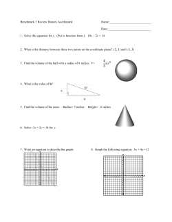 Benchmark 3 Review Honors Accelerated Name: Date: 1. Solve this