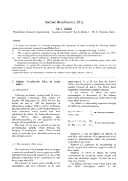 Sulphur Hexafluoride (SF6)