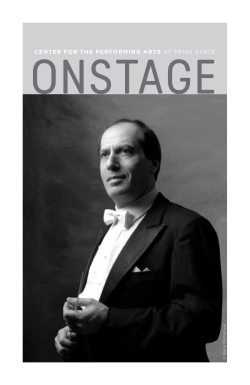 ProGrAm notEs - Center for the Performing Arts at Penn State