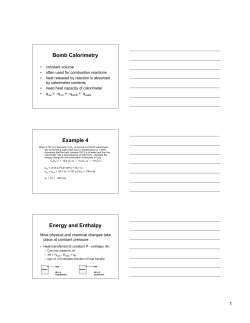Bomb Calorimetry Example 4 Energy and Enthalpy