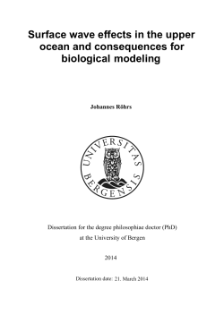 Surface wave effects in the upper ocean and - BORA