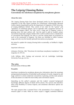 The Leipzig Glossing Rules - Max Planck Institute for Evolutionary