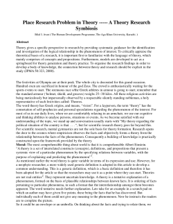 Place Research Problem in Theory ----