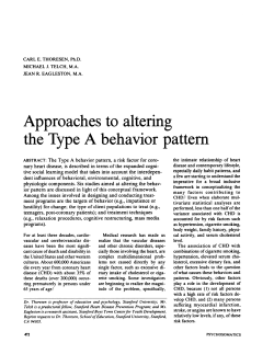 (1981). Approaches to altering the type A behavior pattern