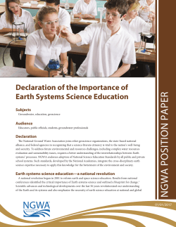 Declaration of the Importance of Earth Systems Science Education