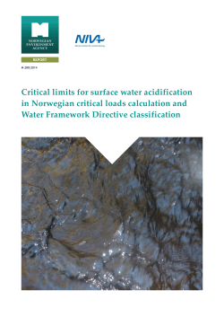 Critical limits for surface water acidification in Norwegian critical