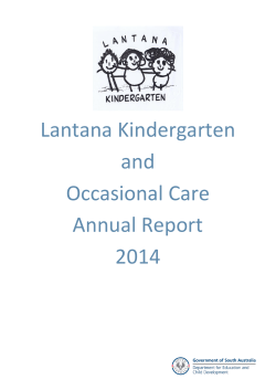 Annual Report 2014 - Lantana Kindergarten