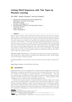 Linking Motif Sequences with Tale Types by Machine Learning