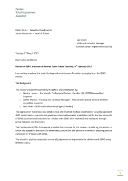 Calvin Henry &ndash; Executive Headteacher James Humphries &ndash; Head of