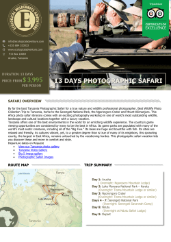 13 days photographic safari - Ecological Wilderness Adventure