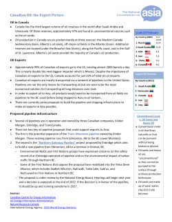 Canadian Oil: the Export Picture - Asia Pacific Foundation of Canada