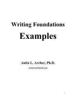 Writing Foundation Examples