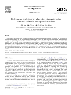 Performance analysis of an adsorption refrigerator using activated