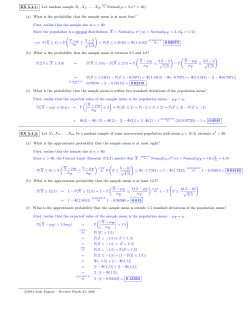 EX 5.4.1: Let random sample X 1, X2,...,X20 ∼ Normal(µ = 3, σ 2