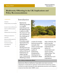 Biodiversity Offsetting in the UK: Implications and Policy