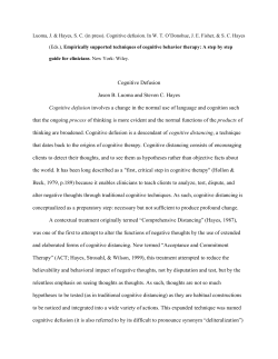 Cognitive Defusion - personal.kent.edu