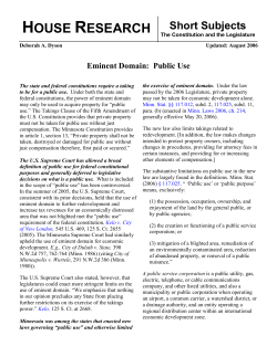 Eminent Domain: Public Use - Minnesota House of Representatives