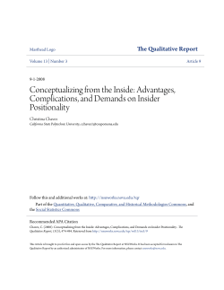 Conceptualizing from the Inside: Advantages