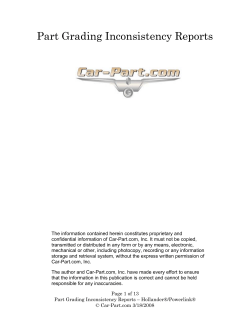Part Grading Inconsistency Reports - Car