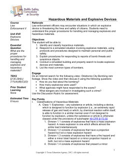 Hazardous Materials and Explosive Devices