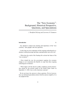 "New Economy": Background, Historical Perspective, Questions, and