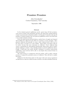 Promises Promises - Yale Economics