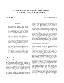 Correlation-based Feature Selection for Discrete and Numeric Class