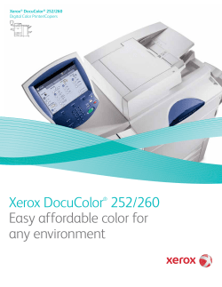 Brochure - Xerox DocuColor&reg; 252/260