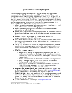 Spring into Summer Running Program