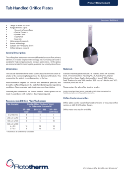 Tab Handled Orifice Plates