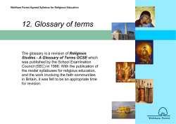Glossary - Waltham Forest
