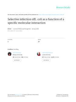 Selective infection ofE. coli as a function of a specific molecular