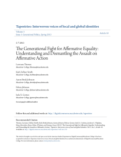 The Generational Fight for Affirmative Equality: Understanding and