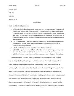 Kaitlyn Lupro EDD 485 Unit Plan April 18, 2012