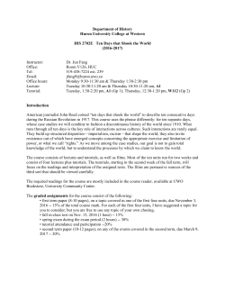 Course Outline - Huron College