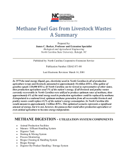 Methane Fuel Gas from Livestock Wastes A Summary - NCSU-BAE