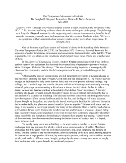 The Temperance Movement in Fredonia