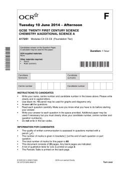 Question paper - Unit A172/01 - Modules C4, C5, C6