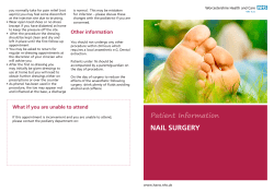 nail surgery - Worcestershire Health and Care NHS Trust