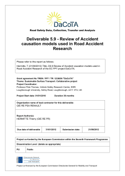 Review of Accident causation models used