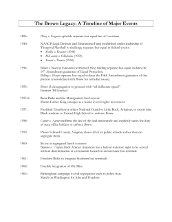 The Brown Legacy: A Timeline of Major Events