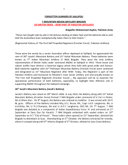 Forgotten Gunner of Gallipoli - Royal Australian Artillery Historical