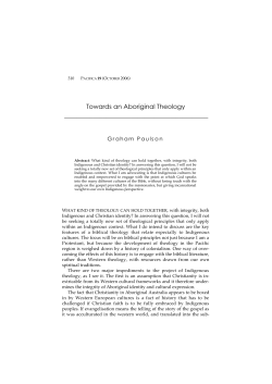 Towards an Aboriginal Theology