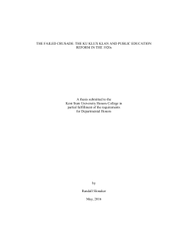 THE FAILED CRUSADE: THE KU KLUX KLAN AND PUBLIC