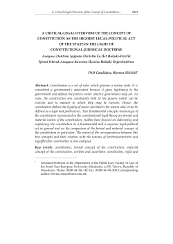 a critical-legal overview of the concept of constitution as the highest