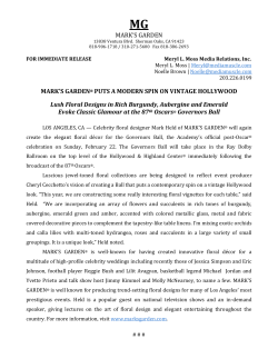 MARK`S GARDEN MARK`S GARDEN&reg; PUTS A MODERN SPIN ON