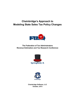 Chainbridge`s Approach to Modeling State Sales Tax Policy Changes