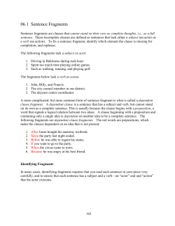 06.1 Sentence Fragments